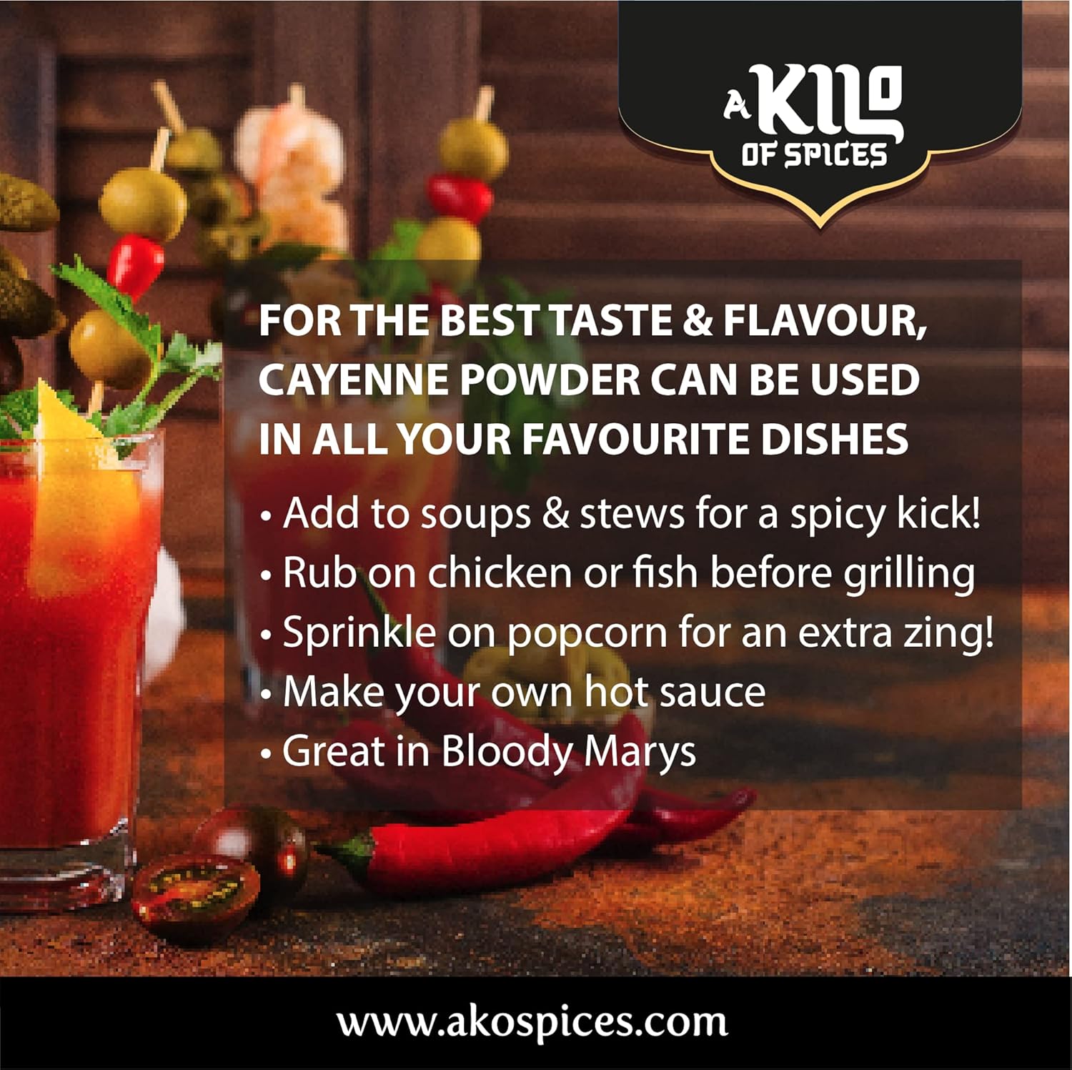 Cayenne Pepper Ground Powder - A Kilo of Spices