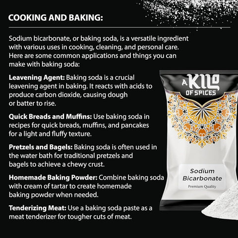 Sodium Bicarbonate of Soda Baking Powder - A Kilo of Spices